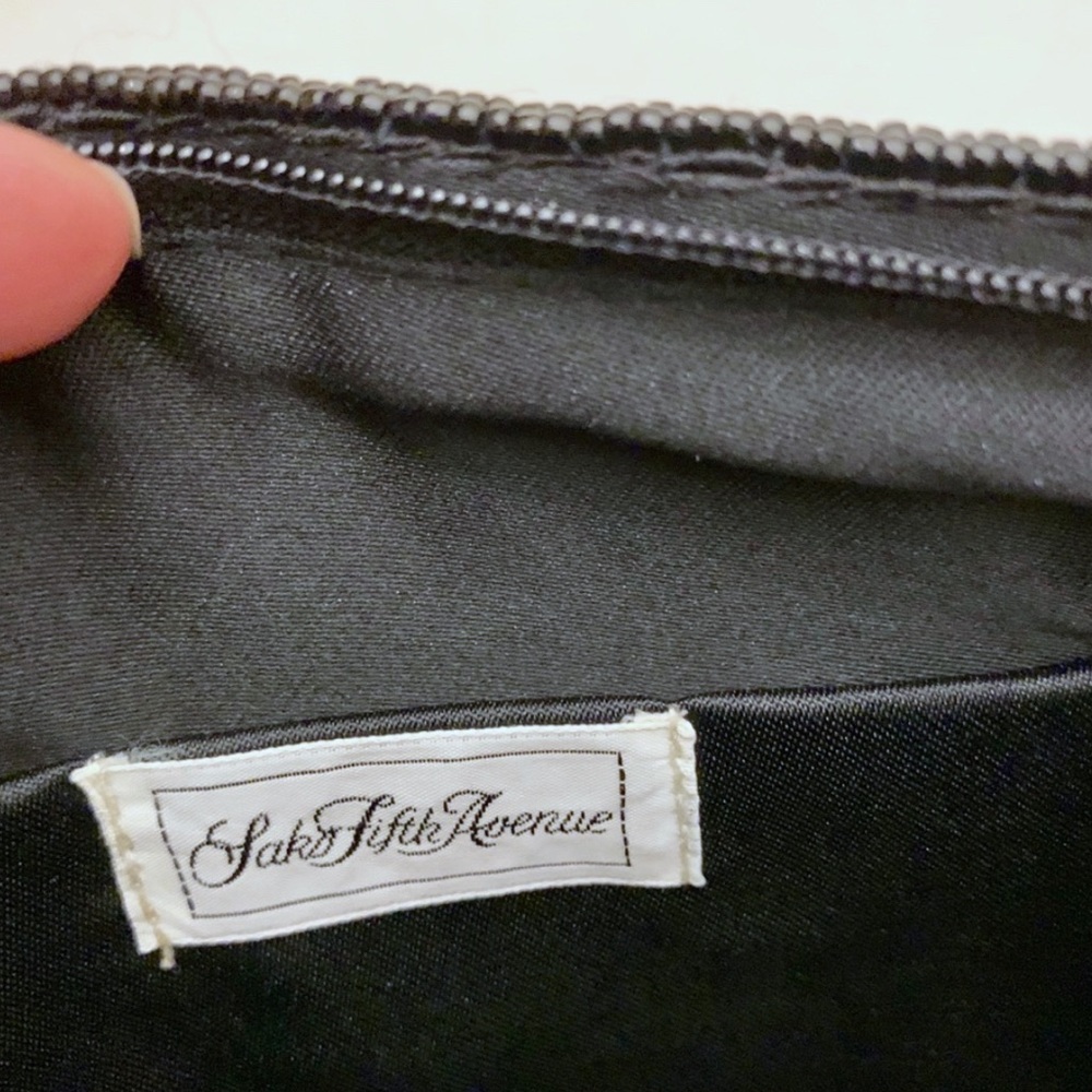 Saks Fifth Ave Black Beaded Clutch - Picture 4 of 4